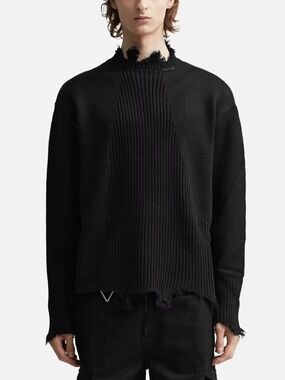 C2H4 "Filtered Reality" Arc Sculpture Knit Sweater